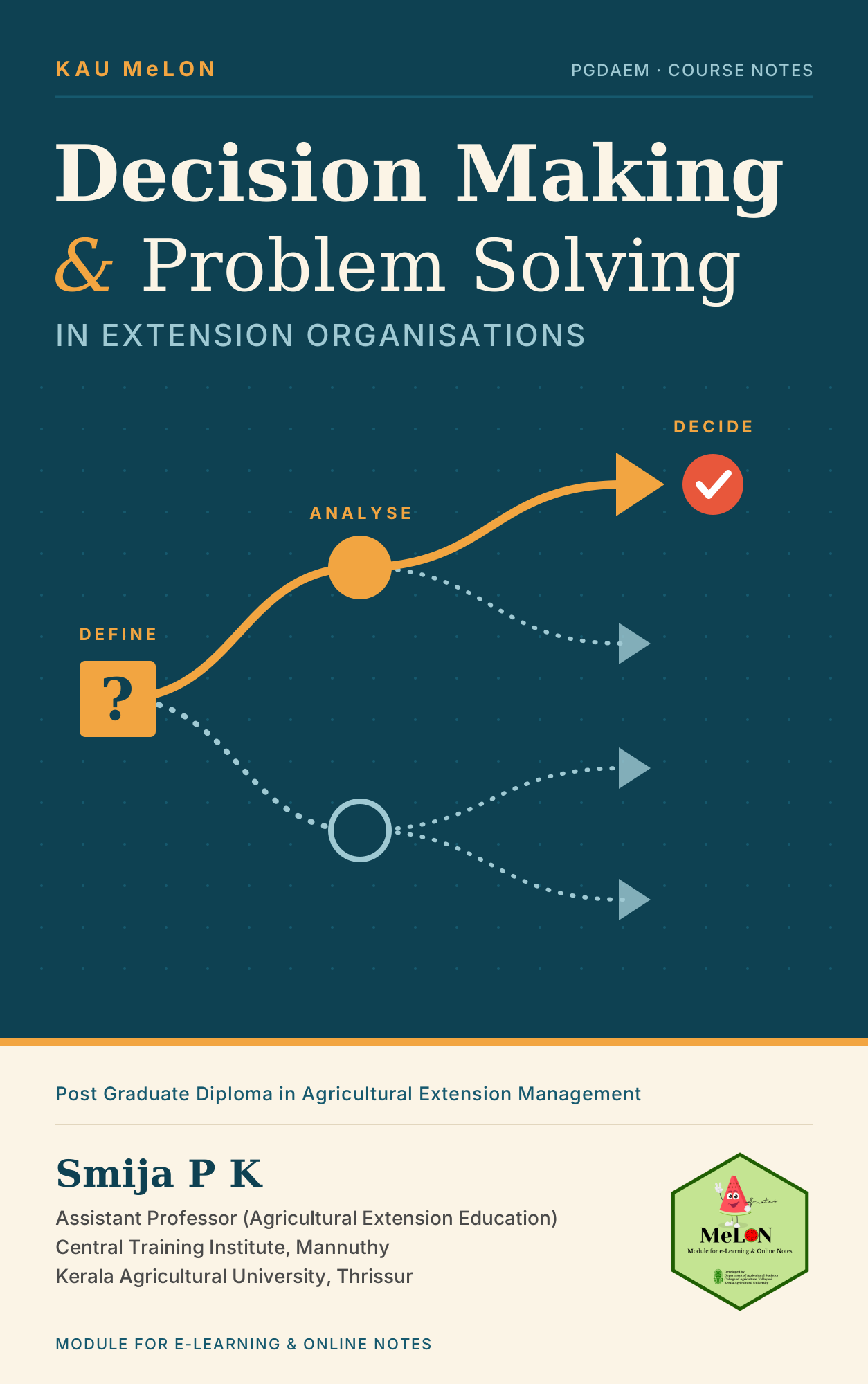DECISION MAKING AND PROBLEM SOLVING IN EXTENSION ORGANISATIONS